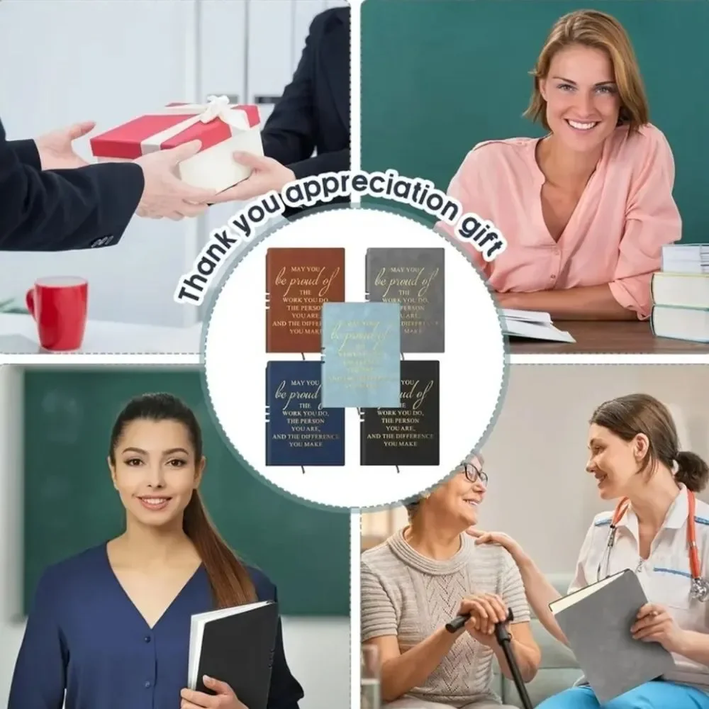 Black Premium Faux Leather Notebook Journal with Pen